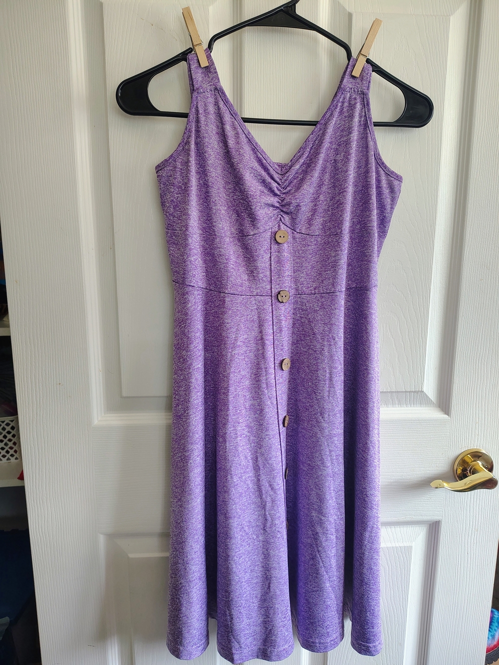 Sleeveless Purple Button-Front Midi Dress